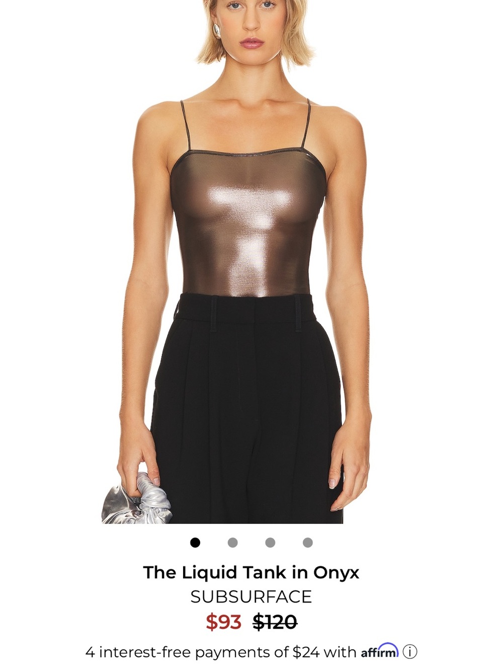 Subsurface Metallic Onyx Spaghetti-Strap Tank Top small